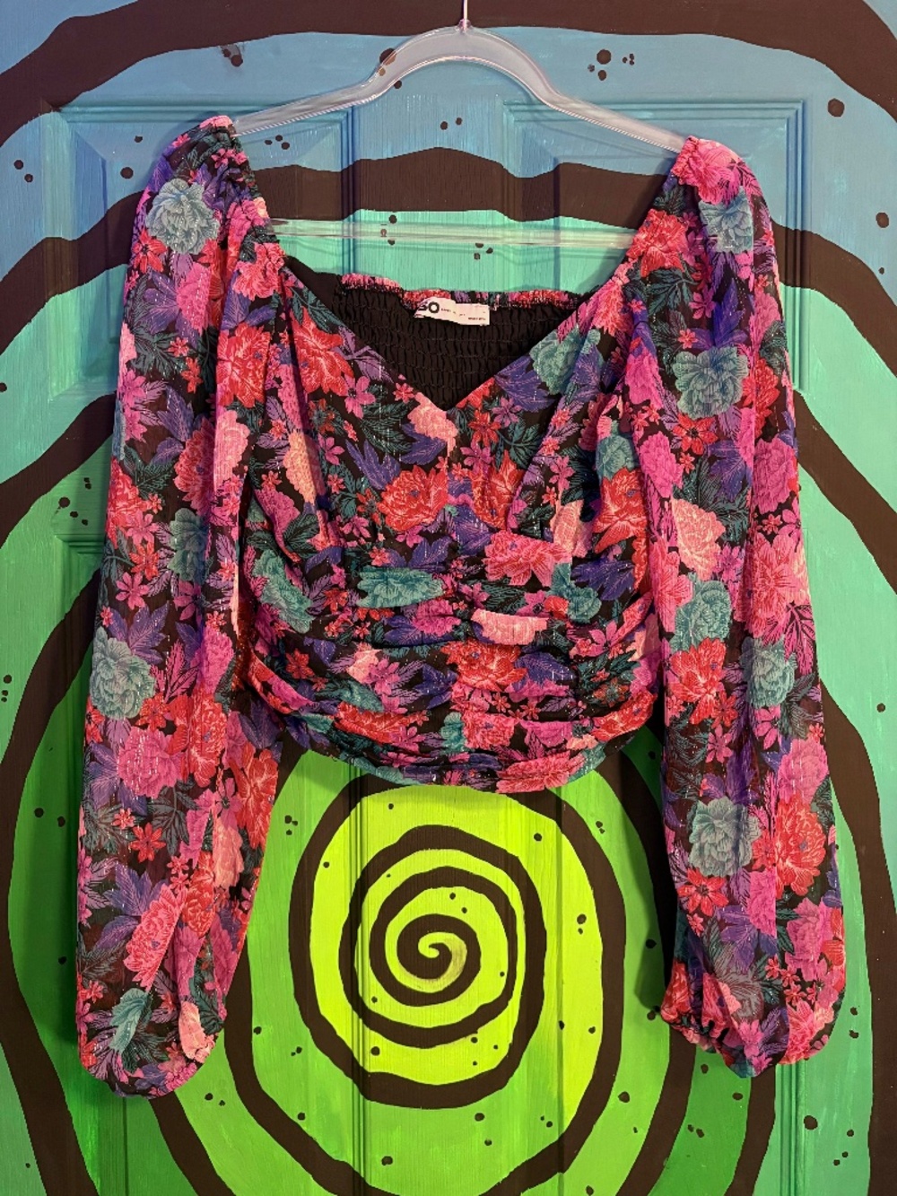 SO floral off the shoulder long sleeve